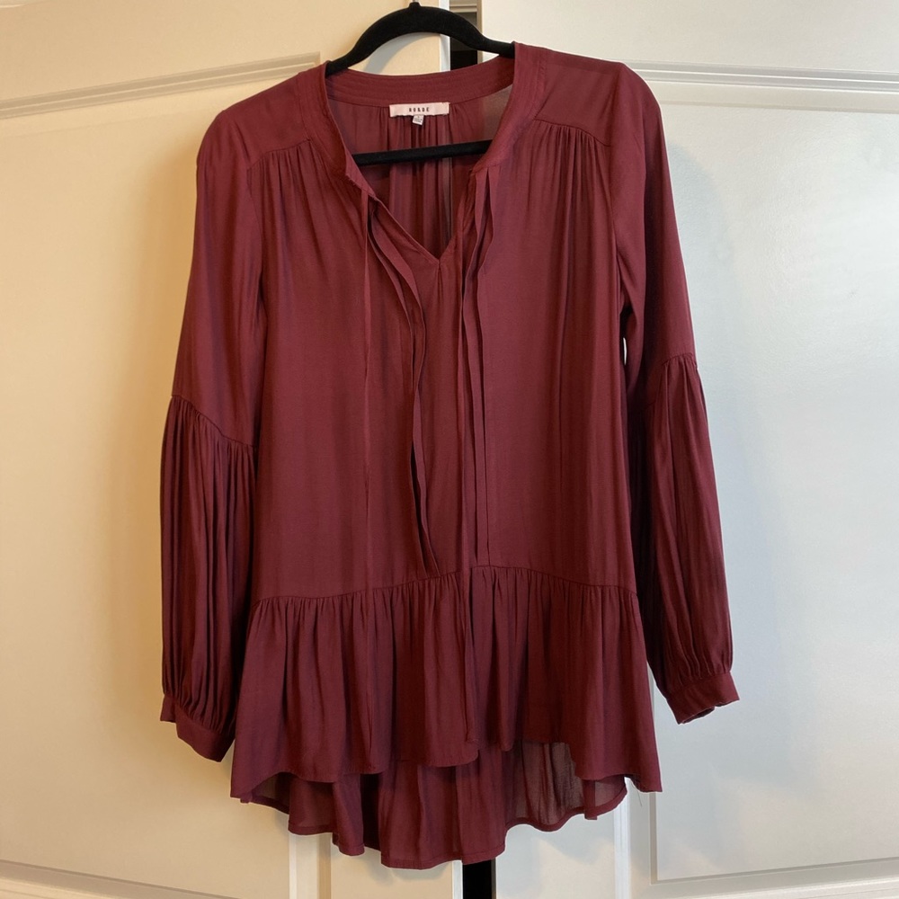 Gorgeous burgundy peasant blouse